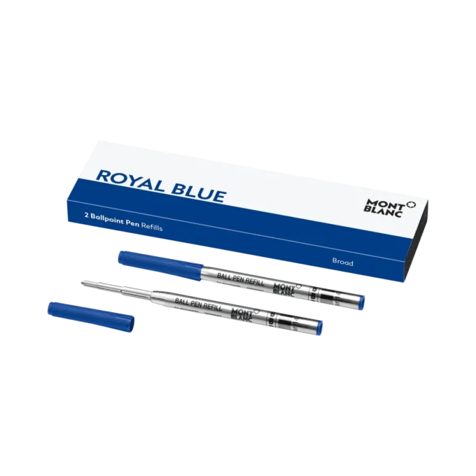 2 recharges pour stylo à bille, bleu royal – fine