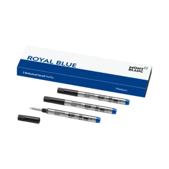 3 recharges Rollerball Small, bleu royal – Medium