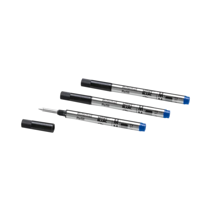 3 recharges Rollerball Small, bleu royal – Medium