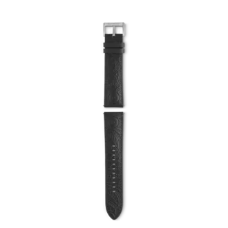 Around the World in 80 Days Year 2 Edition – Bracelet en cuir de veau avec boucle ardillon grise