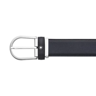 Boucle en fer à cheval bleue Ceinture en cuir 35 mm