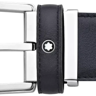 Boucle en fer à cheval bleue Ceinture en cuir 35 mm