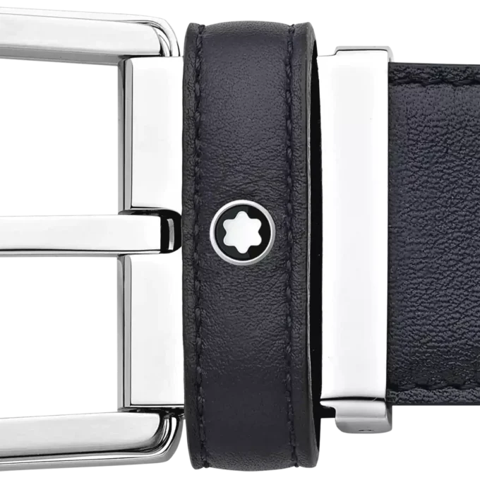 Boucle en fer à cheval bleue Ceinture en cuir 35 mm