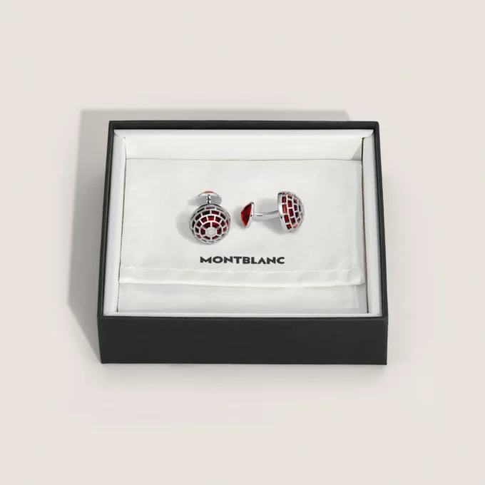 Boutons de manchette Montblanc Meisterstück avec pierre jaspe