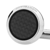 Boutons de manchette ronds en acier inoxydable avec incrustation à motif carbone