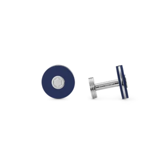 Boutons de manchette ronds en acier inoxydable avec résine bleue