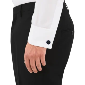 Boutons de manchette ronds en acier inoxydable avec résine bleue