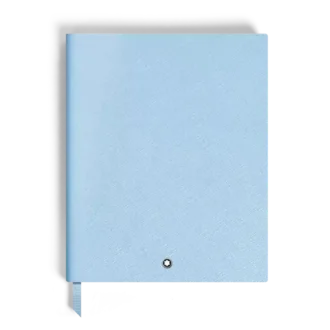 Carnet de notes grand format, cuir Saffiano, bleu pâle – Pages lignées