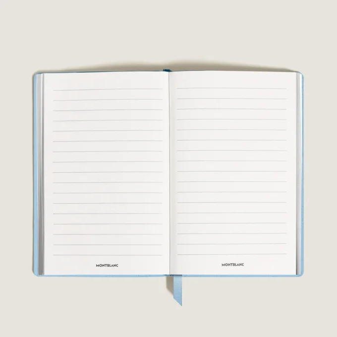 Carnet de notes grand format, cuir Saffiano, bleu pâle – Pages lignées