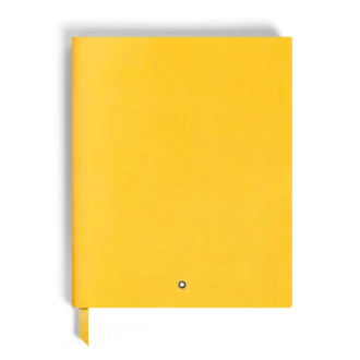 Carnet de notes grand format, cuir Saffiano, jaune Modena – Pages lignées