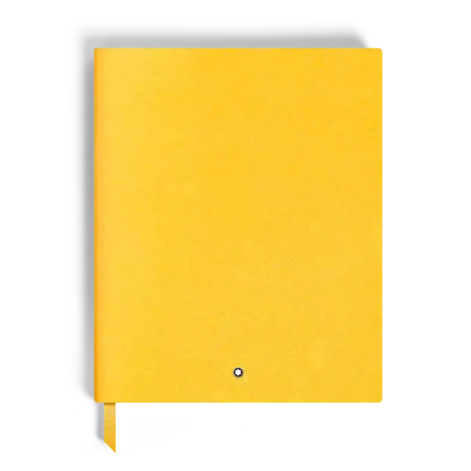 Carnet de notes grand format, cuir Saffiano, jaune Modena – Pages lignées