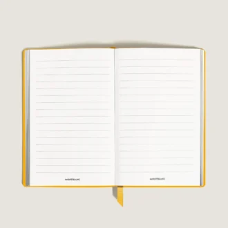 Carnet de notes grand format, cuir Saffiano, jaune Modena – Pages lignées