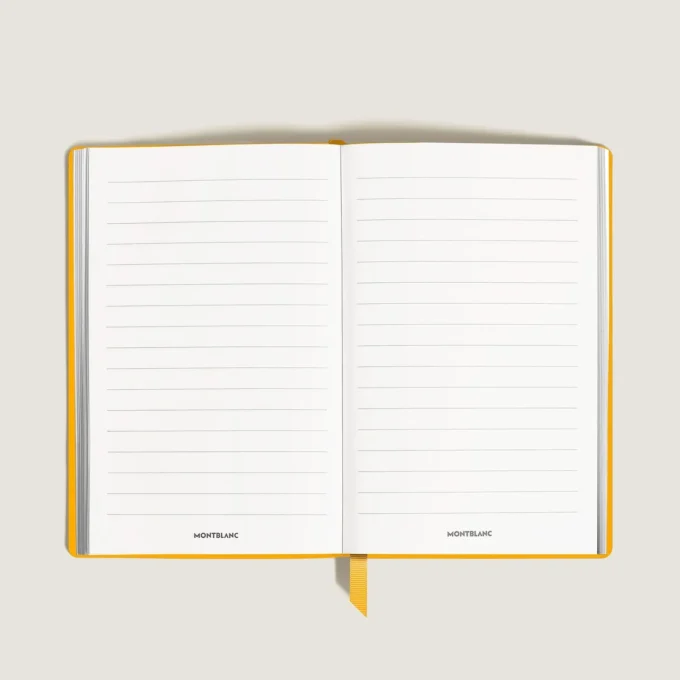Carnet de notes grand format, cuir Saffiano, jaune Modena – Pages lignées