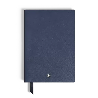 Carnet de notes moyen, cuir Saffiano, bleu – Pages quadrillées