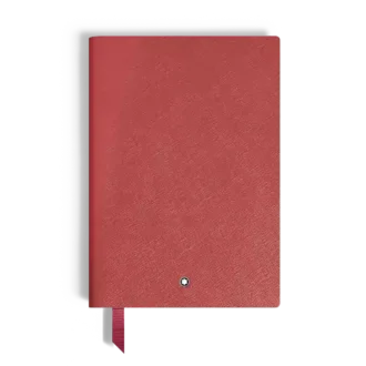 Carnet de notes moyen, cuir rouge brique, rouge, pages lignées