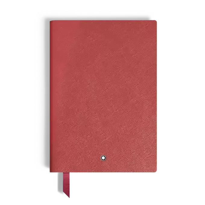 Carnet de notes moyen, cuir rouge brique, rouge, pages lignées