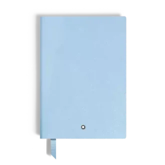 Carnet de notes moyen, cuir Saffiano, bleu pâle – Pages lignées