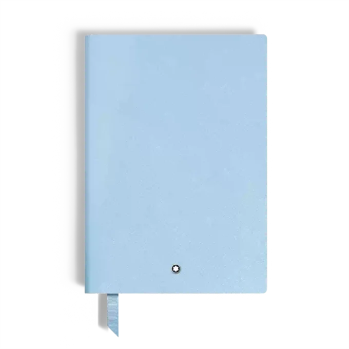 Carnet de notes moyen, cuir Saffiano, bleu pâle – Pages lignées