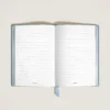 Carnet de notes moyen, cuir Saffiano, bleu pâle – Pages lignées