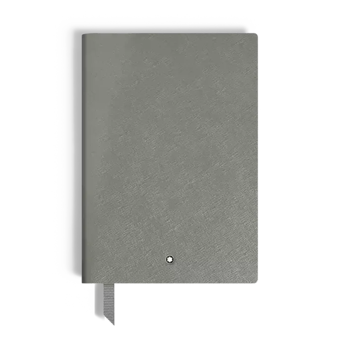 Carnet de notes moyen, cuir Saffiano, gris moyen – Pages lignées