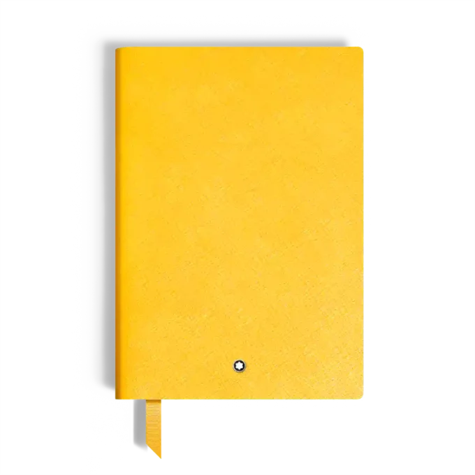 Carnet de notes moyen, cuir Saffiano, jaune Modena – Pages lignées