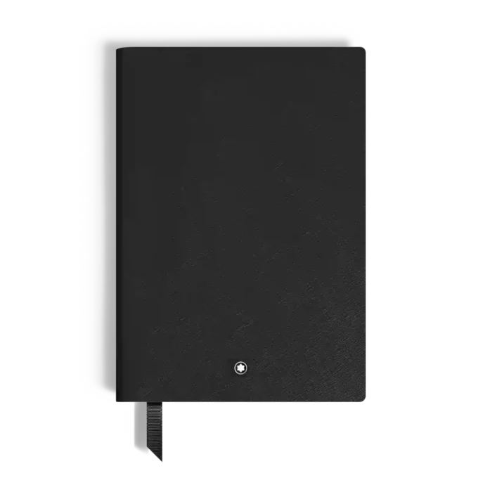 Carnet de notes moyen, cuir Saffiano, noir – Pages lignées