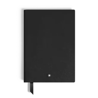 Carnet de notes moyen, cuir Saffiano, noir – Pages quadrillées