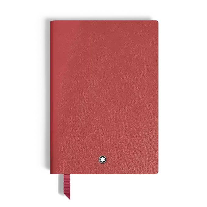 Carnet de notes moyen, cuir Saffiano, rouge – Pages vierges