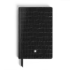 Carnet de notes petit format, cuir gaufré croco, noir – Pages lignées