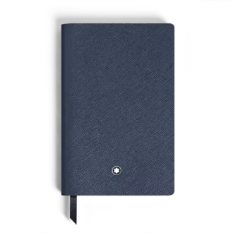 Carnet de notes petit format, cuir Saffiano, bleu – Pages lignées