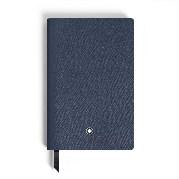 Carnet de notes petit format, cuir Saffiano, bleu – Pages lignées