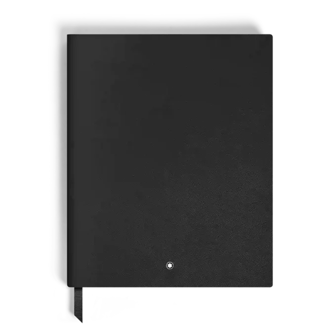 Carnet grand format, cuir noir, noir, pages lignées