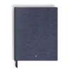 Carnet grand format, cuir Saffiano, bleu – Pages lignées