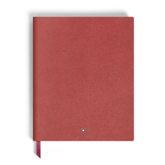 Carnet grand format, cuir Saffiano, rouge – Pages lignées
