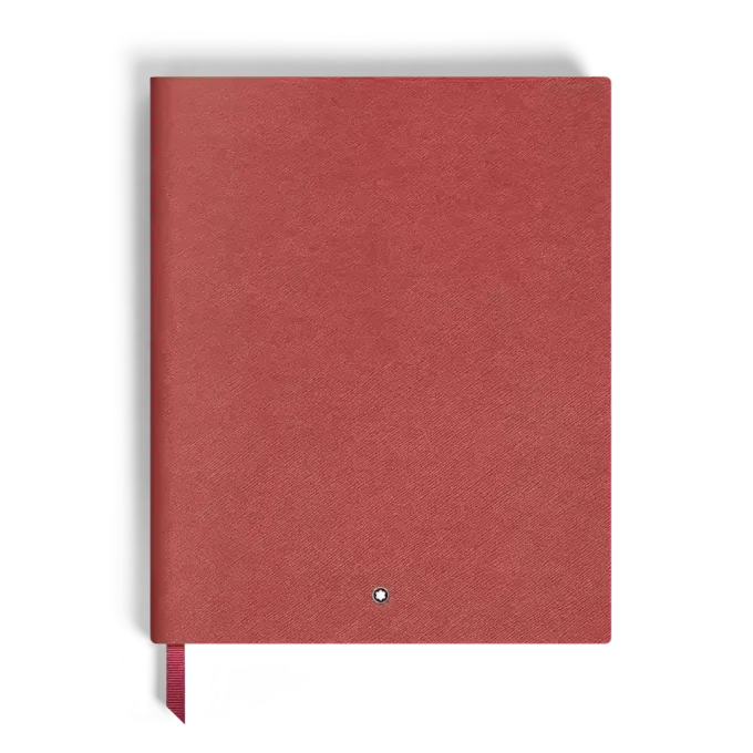 Carnet grand format, cuir Saffiano, rouge – Pages lignées