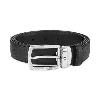 Ceinture en cuir noir 30 mm