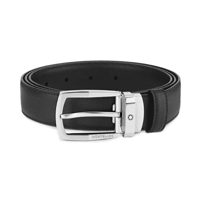 Ceinture en cuir noir 30 mm