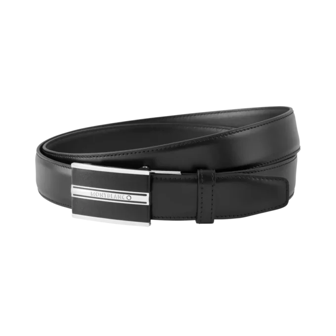 Ceinture en cuir noir 30 mm