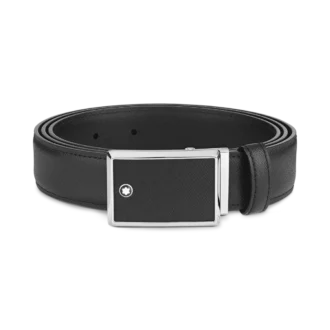 Ceinture en cuir noir 30 mm
