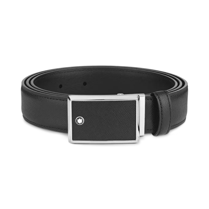 Ceinture en cuir noir 30 mm