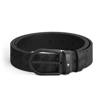 Ceinture en cuir noir 35 mm