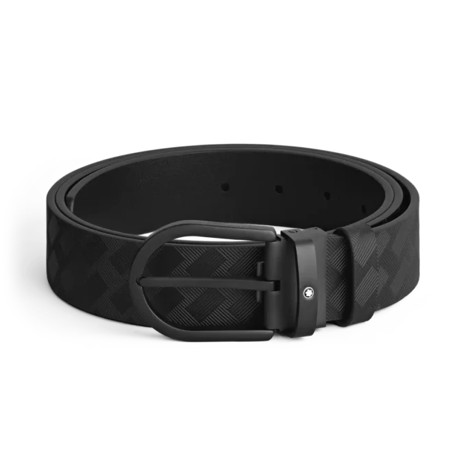 Ceinture en cuir noir 35 mm