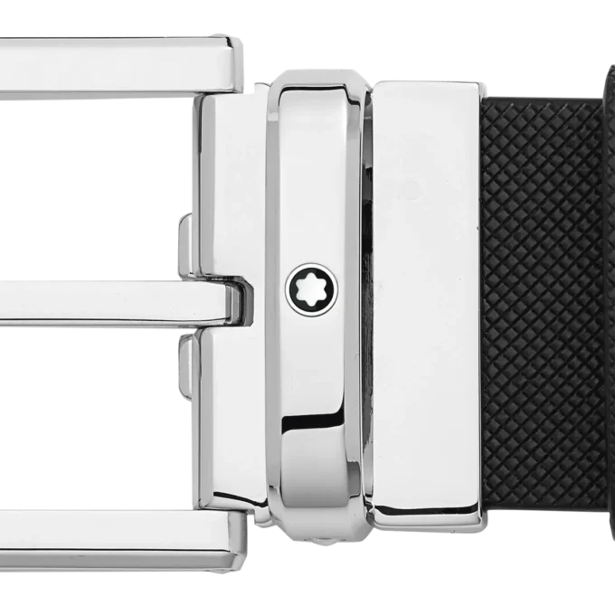 Ceinture en cuir noir de 35 mm