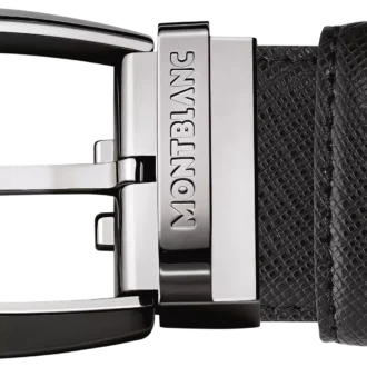 Ceinture en cuir noir de 35 mm