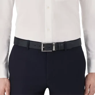 Ceinture en cuir noir de 35 mm