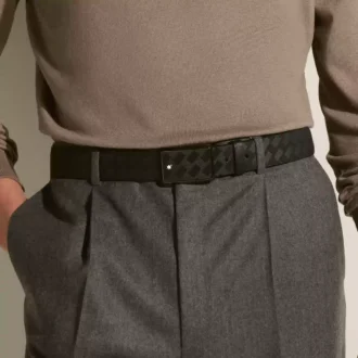 Ceinture en cuir noir de 35 mm