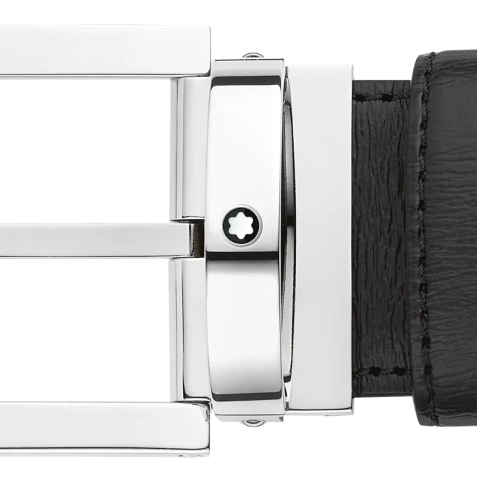 Ceinture en cuir noir de 35 mm