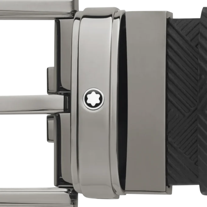 Ceinture en cuir noir de 35 mm