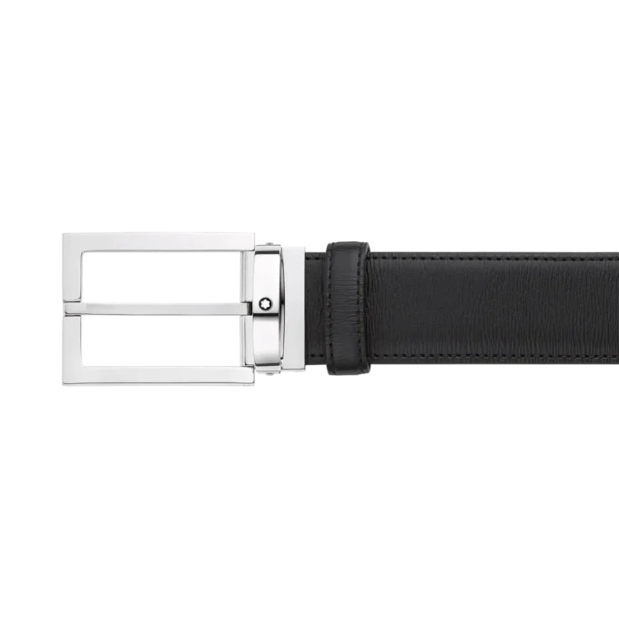 Ceinture en cuir noir de 35 mm