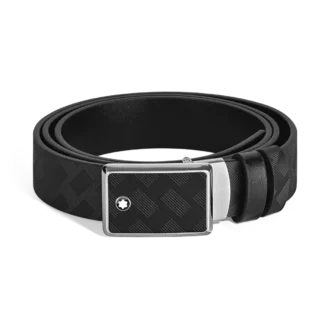 Ceinture réversible 35 mm en cuir Extreme avec plaque marquetée